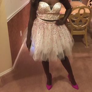 White sequin two piece